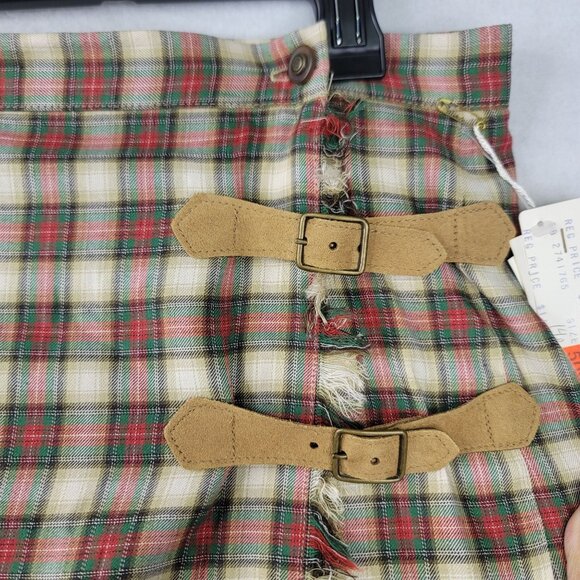 Susan Bristol Tartan Plaid Pleated Midi Skirt Size 14P Fringed Kilt Deadstock US - Picture 2 of 10